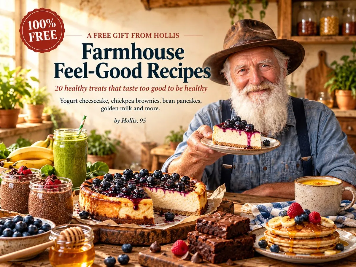Cover of Farmhouse Feel-Good Recipes, a free gift from Hollis